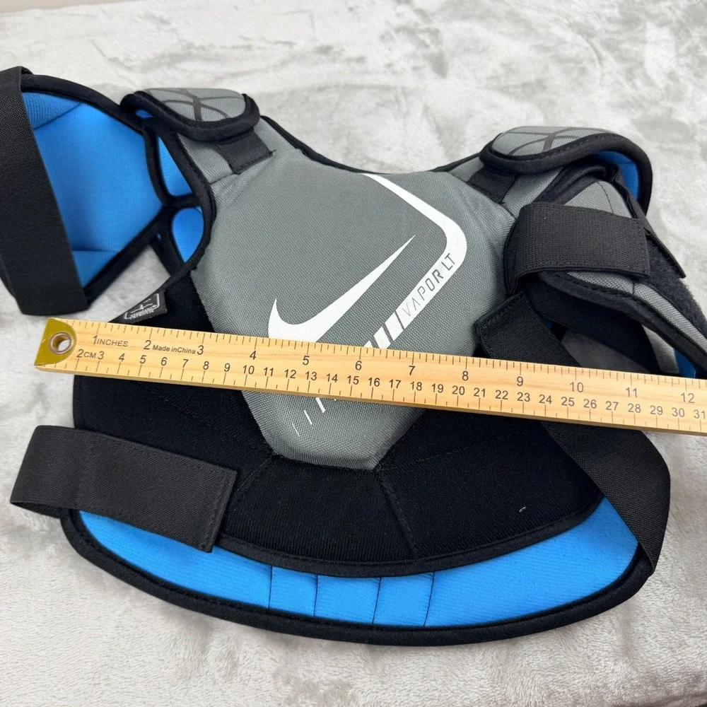 Nike Vapor LT Youth Small Lacrosse Shoulder‎ Pads Gray Blue NOCSAE Certified
